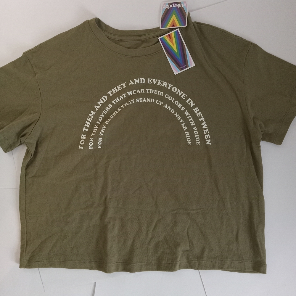 TakePride Cropped ,Adult Tee Shirt